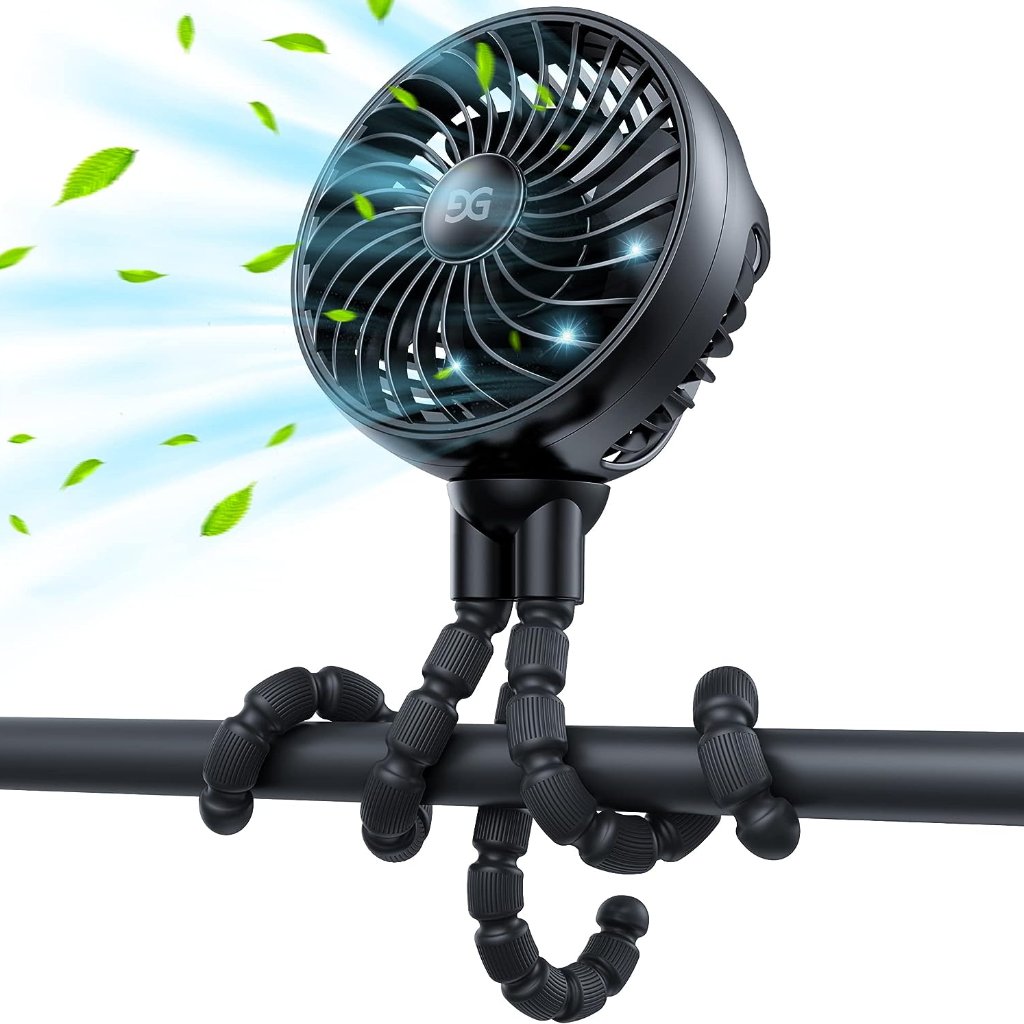 Stroller Fan With Flexible Tripod Clip On